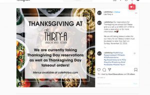 Cafe thirty-A Thanksgiving dinner