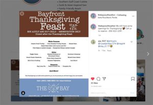 Bayfront Thanksgiving Feast at The Bay restaurant