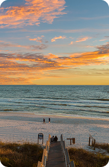 Sunset over the beach